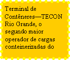 Caixa de texto: Terminal de Contêneres—TECON Rio Grande, o segundo maior operador de cargas conteinerizadas do 